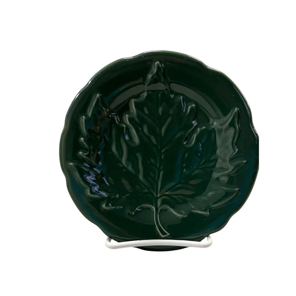 Longaberger Falling Leaves Pottery Plates Set of 4 Autumn Colors 6.75” Used